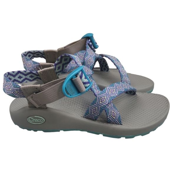 Hiking Sandals Off Brand Chacos CHACO Blue/Grey Mega Z Cloud